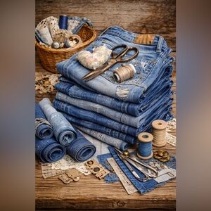 Mystery bundle of Blues jeans for repurposing